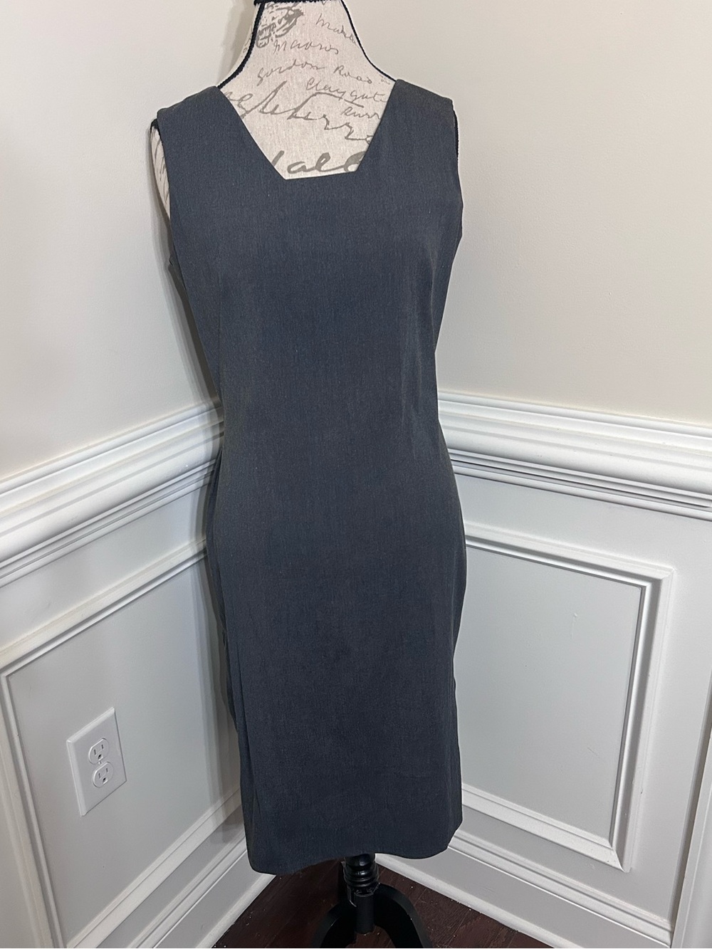Max Studio Sleeveless Midi‎ Sheath Dress in Charcoal